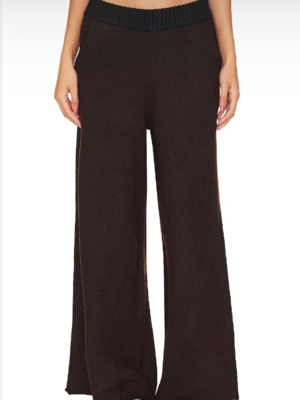 WeWoreWhat X Revolve Piped Wide Leg Pull On Knit Pant Size L